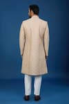 Shop_Arihant Rai Sinha_Gold Silk, Polyester, Viscose Embroidery Mughal Sherwani Set _at_Aza_Fashions