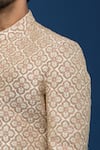 Arihant Rai Sinha_Gold Silk, Polyester, Viscose Embroidery Mughal Sherwani Set _at_Aza_Fashions