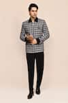 Buy_Aryavir Malhotra_Plaid Jacket & Black Pant Set _at_Aza_Fashions