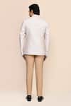 Shop_Aryavir Malhotra_Light Grey Hand Work Jacket & Beige Pant Set _at_Aza_Fashions