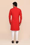 Shop_Arihant Rai Sinha_Red Embroidery Kurta And White Pant Set _at_Aza_Fashions
