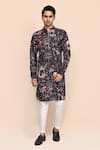 Buy_Aryavir Malhotra_Floral Print Kurta & White Pant Set _at_Aza_Fashions