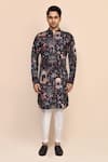 Buy_Aryavir Malhotra_Floral Print Kurta & White Pant Set _Online_at_Aza_Fashions