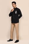 Aryavir Malhotra_Black Giza Cotton Shirt  _Online_at_Aza_Fashions