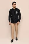Buy_Aryavir Malhotra_Black Giza Cotton Shirt  _at_Aza_Fashions