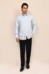 Shop_Aryavir Malhotra_Sky Blue Hand Work Shirt _Online_at_Aza_Fashions