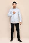 Buy_Aryavir Malhotra_Sky Blue Hand Work Shirt _at_Aza_Fashions