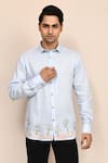 Buy_Aryavir Malhotra_Sky Blue Hand Work Shirt 