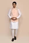 Buy_Aryavir Malhotra_Rose Pink Hand Work Bundi Set _at_Aza_Fashions