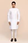 Aryavir Malhotra_Embroidered Mouve Bundi Kurta Set _Online_at_Aza_Fashions