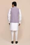 Shop_Aryavir Malhotra_Embroidered Mouve Bundi Kurta Set _at_Aza_Fashions