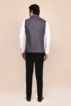 Shop_Arihant Rai Sinha_Gray Brooches Striped Nehru Jacket _at_Aza_Fashions