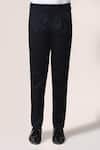 Shop_Aryavir Malhotra_Navy Cotton, Lycra Blue Pant _at_Aza_Fashions