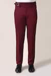 Shop_Aryavir Malhotra_Red Korean Lycra Pant _at_Aza_Fashions