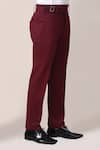 Buy_Aryavir Malhotra_Red Korean Lycra Pant _Online_at_Aza_Fashions
