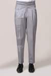 Shop_Aryavir Malhotra_Grey Cotton Lycra Pant _at_Aza_Fashions