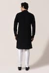 Shop_Aryavir Malhotra_Black Thread Work Kurta & White Pant Set _at_Aza_Fashions
