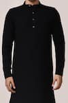 Buy_Aryavir Malhotra_Black Thread Work Kurta & White Pant Set _Online_at_Aza_Fashions