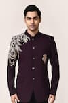 Shop_Aryavir Malhotra_Floral Embroidered Bandhgala & Pant Set _Online_at_Aza_Fashions