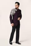 Aryavir Malhotra_Floral Embroidered Bandhgala & Pant Set _at_Aza_Fashions