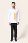 Aryavir Malhotra_White Half Sun Embroidered Shirt _Online_at_Aza_Fashions