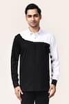 Buy_Aryavir Malhotra_Color Block Giza Cotton Shirt _at_Aza_Fashions