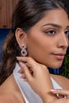 Buy_Ananta Jewels_Silver Plated Imitation Gemstones Oval Rubies Drop Earrings _at_Aza_Fashions
