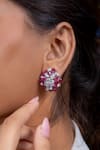 Ananta Jewels Pink Stones, Ruby Diamond Clusters Earrings Online at Aza Fashions Ananta Jewels_Pink Stones, Ruby Diamond Clusters Earrings _Online_at_Aza_Fashions