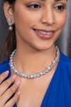 Ananta Jewels_Silver Plated Crystals, Pearls Floral Necklace Set _Online_at_Aza_Fashions