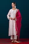 Shop_Anantaa By Roohi_Scalloped Embroidered Dupatta _at_Aza_Fashions