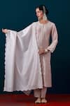 Shop_Anantaa By Roohi_Silk Chanderi Embroidered Dupatta _at_Aza_Fashions