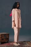 Arcvsh By Pallavi Singh_Old Rose Pink Embroidered Shirt & Pant Set _Online_at_Aza_Fashions