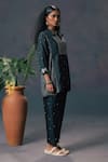 Arcvsh By Pallavi Singh_Green Mulberry Silk Embroidered Shirt _Online_at_Aza_Fashions