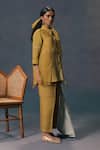 Buy_Arcvsh By Pallavi Singh_Moss Green Double Layer Shirt & Pant Set _Online_at_Aza_Fashions