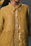Arcvsh By Pallavi Singh_Moss Green Discharge Print Shirt _at_Aza_Fashions