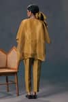 Shop_Arcvsh By Pallavi Singh_Moss Green Double Layer Kaftan Set _at_Aza_Fashions