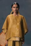 Shop_Arcvsh By Pallavi Singh_Moss Green Double Layer Kaftan Set _Online_at_Aza_Fashions