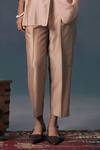 Arcvsh By Pallavi Singh_Mocha Mousse Discharge Print Shirt Set _Online_at_Aza_Fashions
