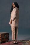 Arcvsh By Pallavi Singh_Mocha Mousse Discharge Print Shirt Set _at_Aza_Fashions