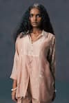 Buy_Arcvsh By Pallavi Singh_Mocha Mousse Discharge Print Shirt  _at_Aza_Fashions