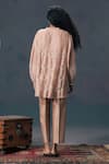 Shop_Arcvsh By Pallavi Singh_Mocha Mousse Discharge Print Shirt & Slip _at_Aza_Fashions