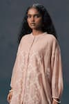 Buy_Arcvsh By Pallavi Singh_Mocha Mousse Discharge Print Shirt & Slip _at_Aza_Fashions