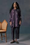 Buy_Arcvsh By Pallavi Singh_Lavender Rose Print Drop Shoulder Shirt _Online_at_Aza_Fashions