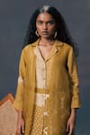 Arcvsh By Pallavi Singh_Moss Green Double Layer Dress _Online_at_Aza_Fashions