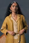 Buy_Arcvsh By Pallavi Singh_Moss Green Double Layer Dress _Online_at_Aza_Fashions
