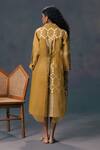 Shop_Arcvsh By Pallavi Singh_Moss Green Double Layer Dress _at_Aza_Fashions