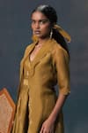 Shop_Arcvsh By Pallavi Singh_Scalloped Organza Jacket & Silk Chanderi Dress _Online_at_Aza_Fashions