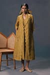 Buy_Arcvsh By Pallavi Singh_Moss Green Organza Jacket & Strap Dress _at_Aza_Fashions