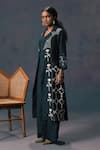 Shop_Arcvsh By Pallavi Singh_Green Discharge Print Jacket Set _Online_at_Aza_Fashions
