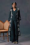 Buy_Arcvsh By Pallavi Singh_Green Discharge Print Jacket Set _at_Aza_Fashions